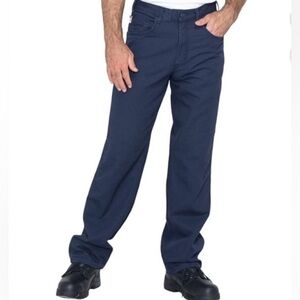 Carhartt Men's Navy Flame-Resistant Midweight Canvas Pant-Loose Fit Size 36X32